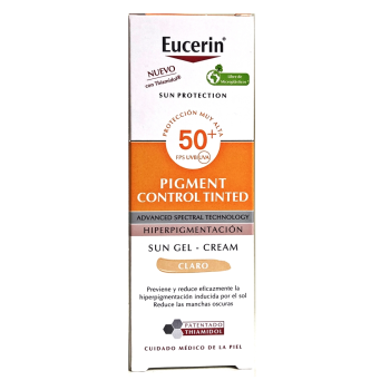 Eucerin Sun Face Pigment Control Gel-Crema FPS 50+|Tono Claro|.-50 ml.